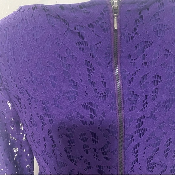 Nine West Womens Shift Dress Size 8 Lace with Inner Slip Knee Length Purple EUC - Picture 2 of 7